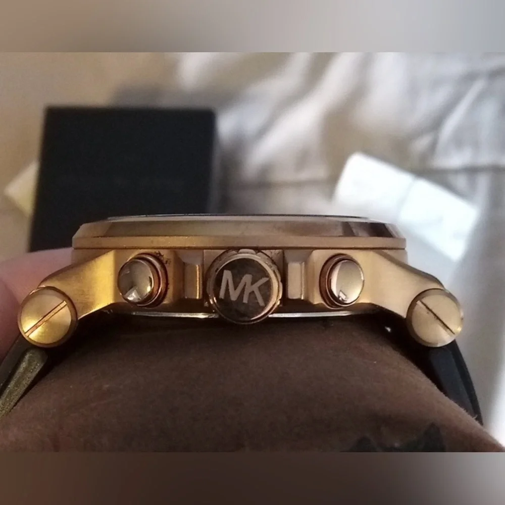 Men’s Michael Kors Watch 2015 Dylan Style MK8184 Rose Gold & Black In Box